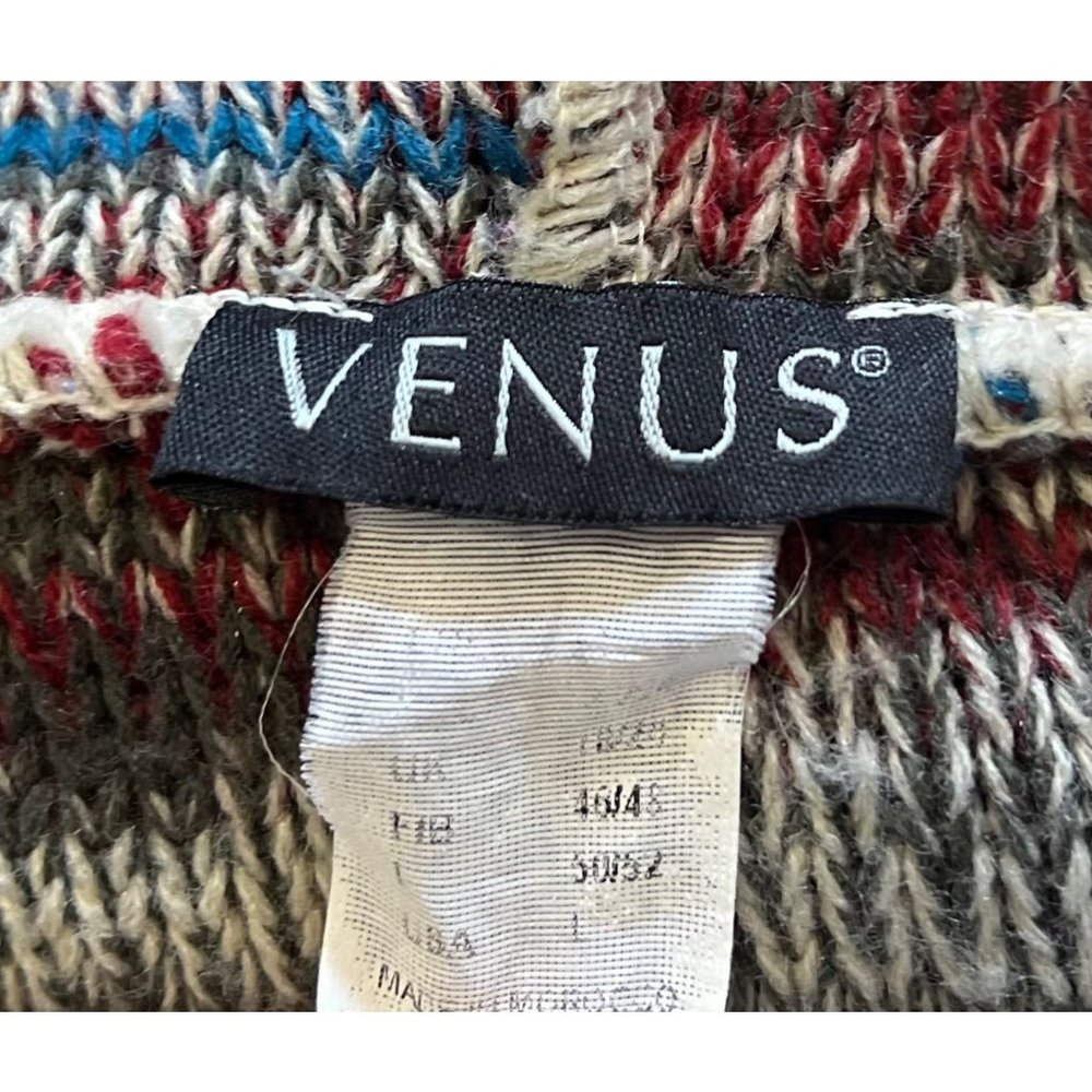 VENUS Women’s Striped Hooded Knit Acrylic Sweater Size L - Picture 5 of 6